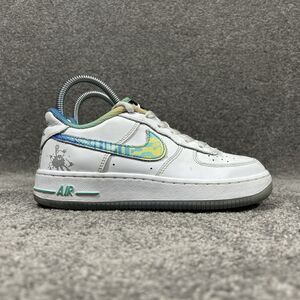 Nike Air Force 1 LV8 GS Youth Girl's Sz 3.5Y White Light Menta Leather Shoes